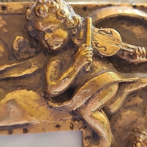 Ornate Cherubim Gilded Gold Tone Photo/Art Work Frame - Picture 1 of 9